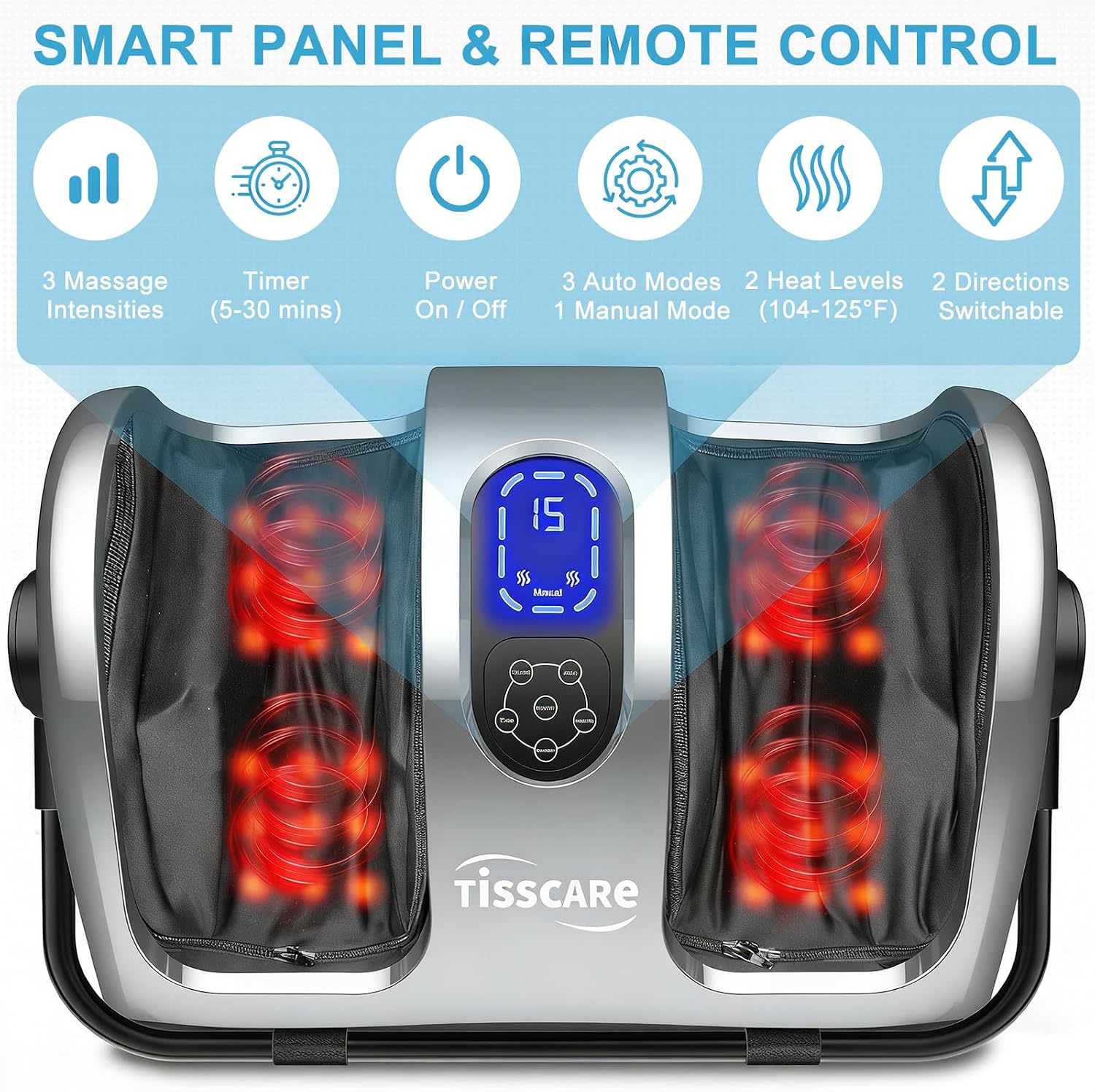 Detalle 2 de TISSCARE Shiatsu Foot Massager with Heat for Pain Relief