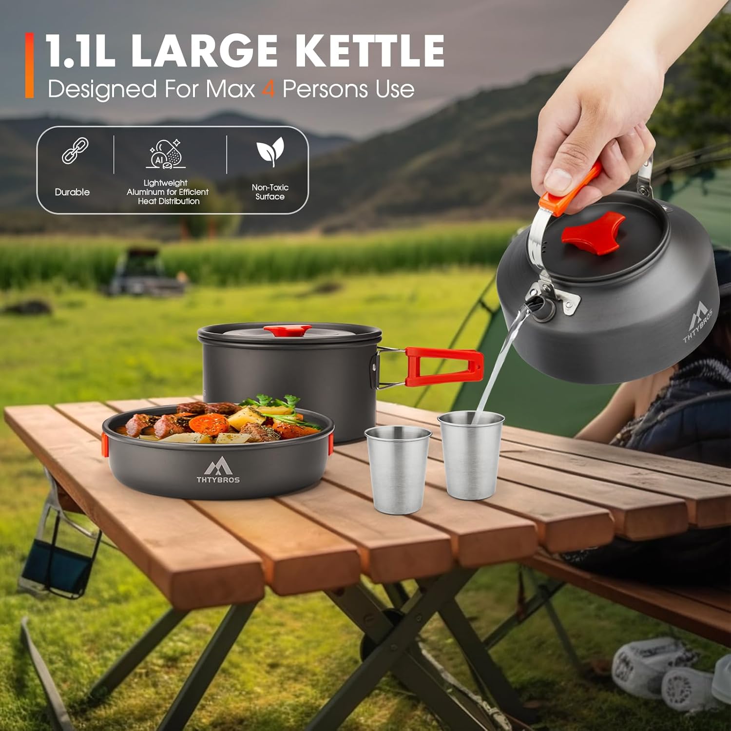 Thumbnail 6 de THTYBROS 17-teiliges Camping-Kochgeschirr-Set