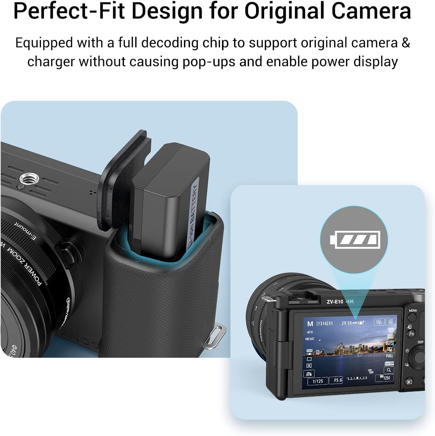Thumbnail 2 de SMALLRIG Set di ricambio: doppio caricabatterie per Sony NP-FW50 (ZV-E10, A6xxx, serie A7/A7 II, ecc.)