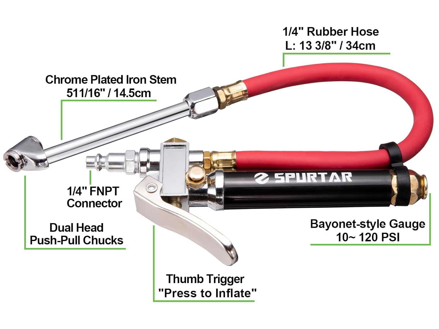 Thumbnail 5 de Spurtar 10-120 PSI Tire Pressure Gauge