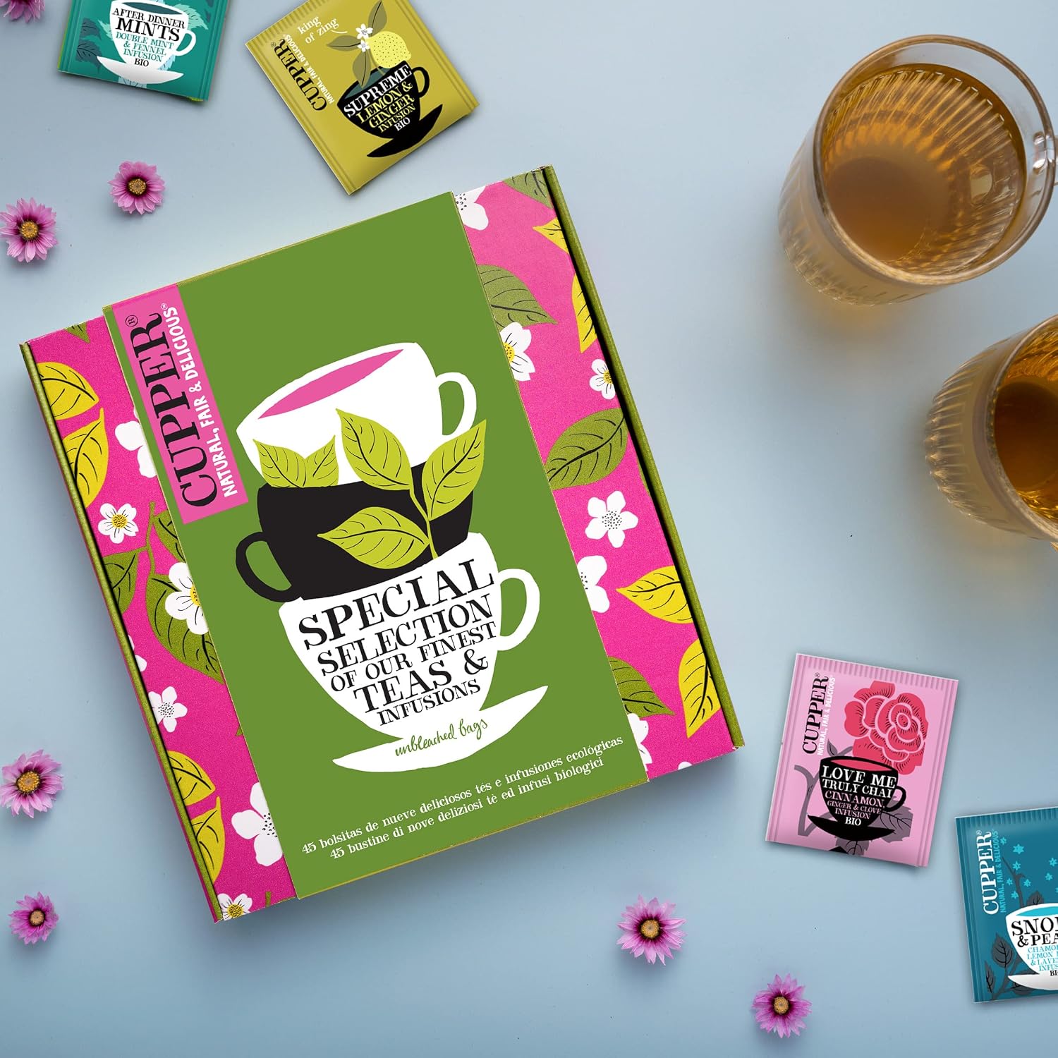 Thumbnail 3 de Cupper Collection Tè e Tisane Biologiche – Cofanetto assortito con filtri biodegradabili (45 bustine)
