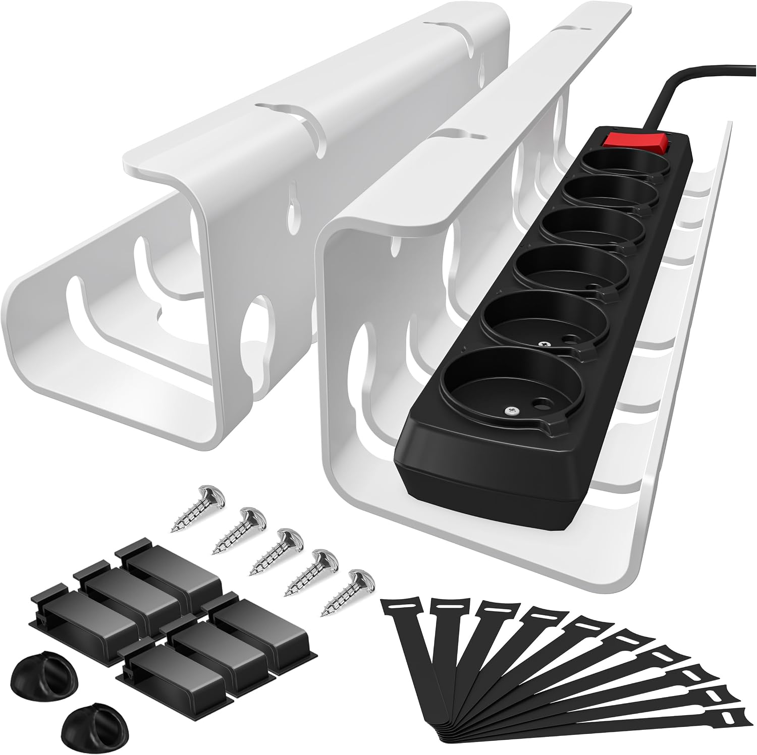 Detalle de StowBin Canalina per cavi da scrivania in acciaio inox, kit 2 pezzi