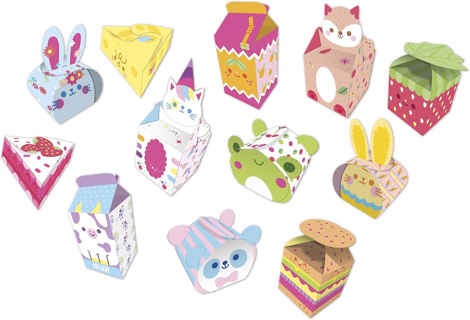 Thumbnail 1 de Janod J09164 Kawaii Paper Box Craft Kit with 12 Foldable Designs and Stickers