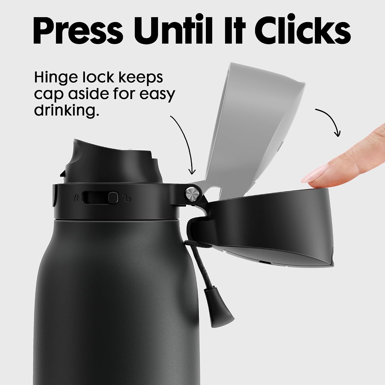 Detalle 2 de Meoky 24 oz Slim Insulated Water Bottle with Leak-Proof Locking Lid