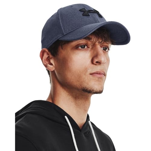 Detalle 2 de Under Armour Blitzing Low Stretch Fit Cap para hombre: Midnight Navy / Black, S/M