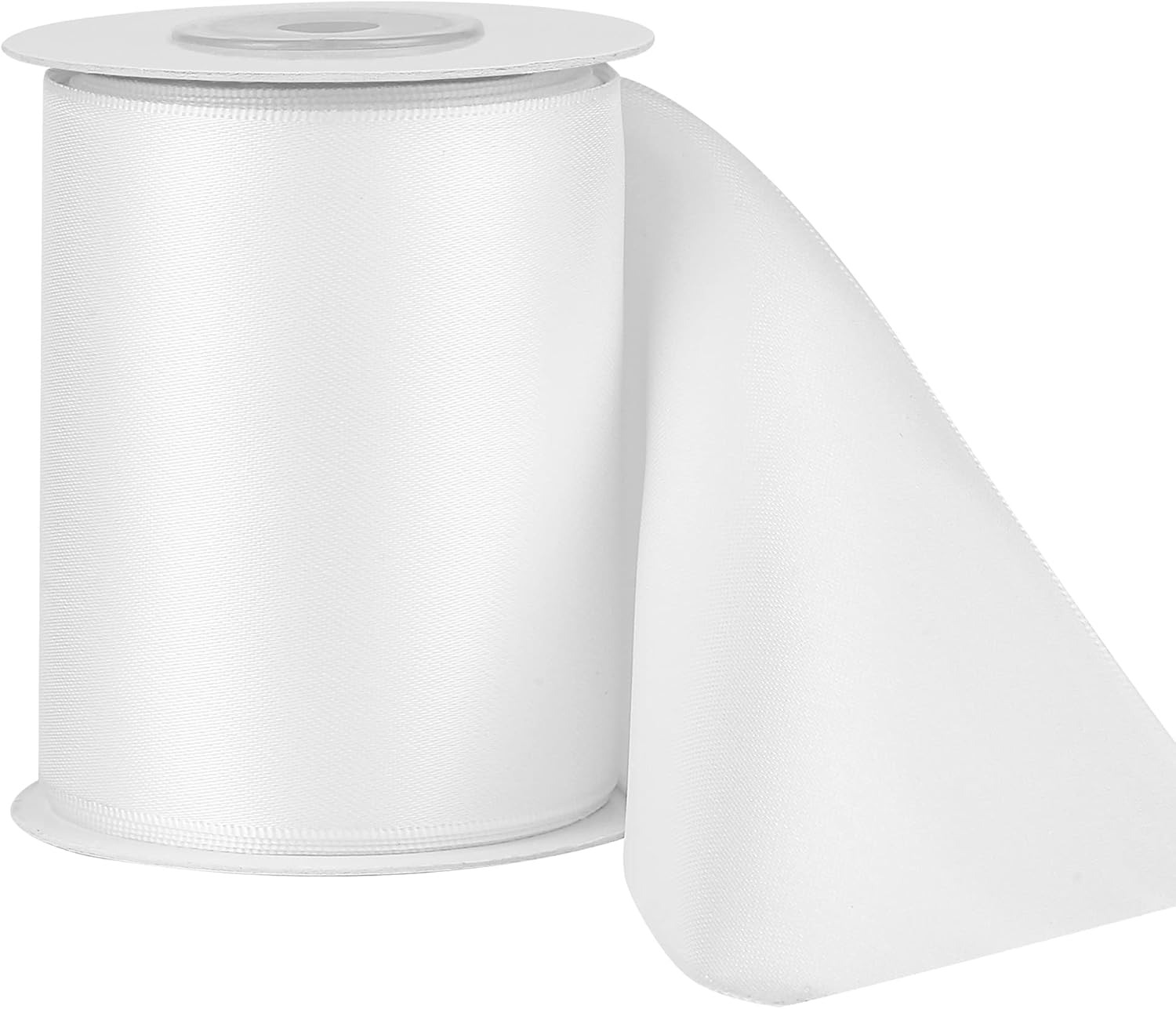 Detalle de LIUYAXI White Double-Faced Satin Ribbon, 3-Inch Wide, 10 Yards