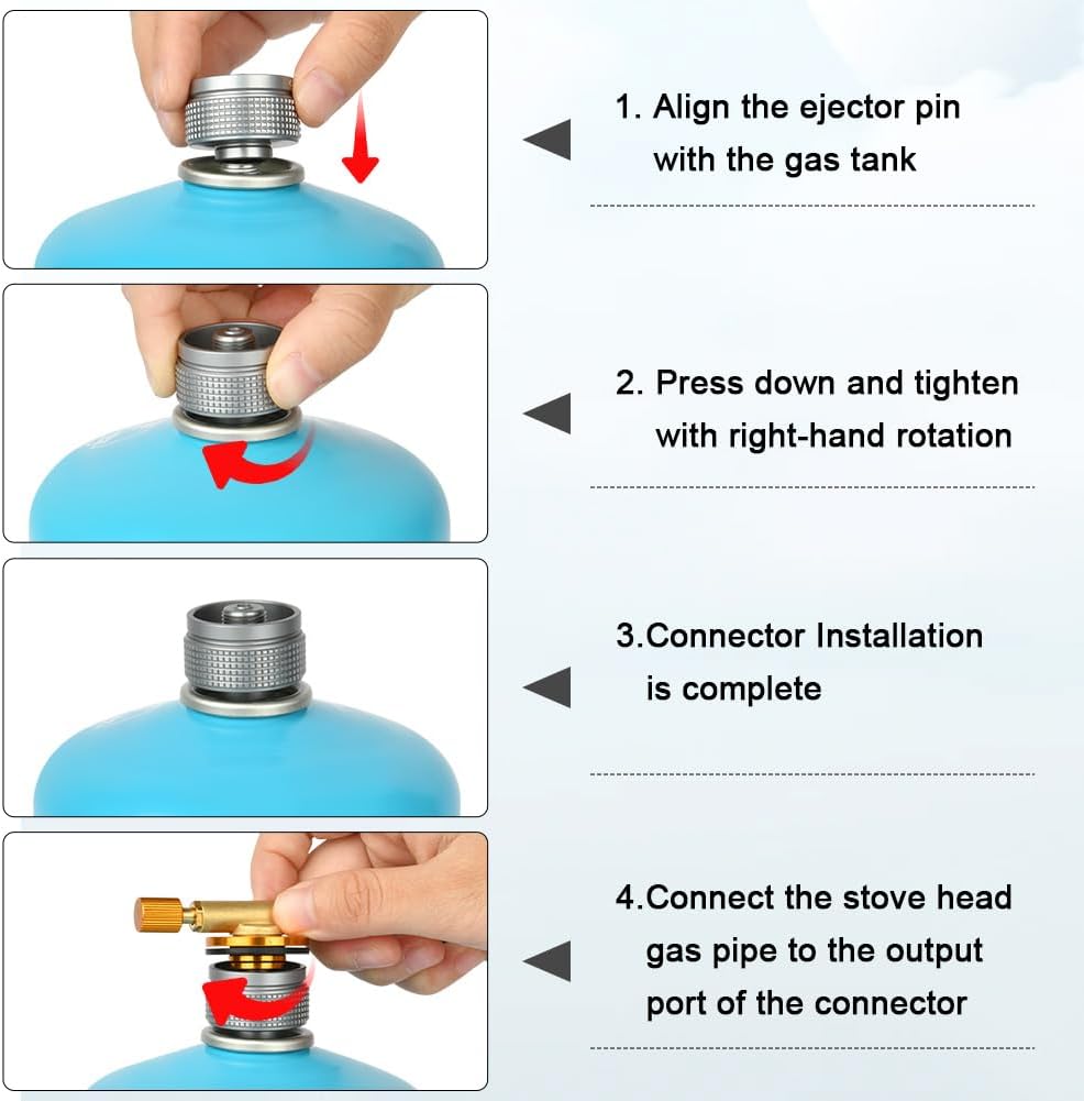Thumbnail 3 de Adiwo Gas-Kartuschenadapter für Butan-Schraubventil: Nachfülladapter für Campingkocher
