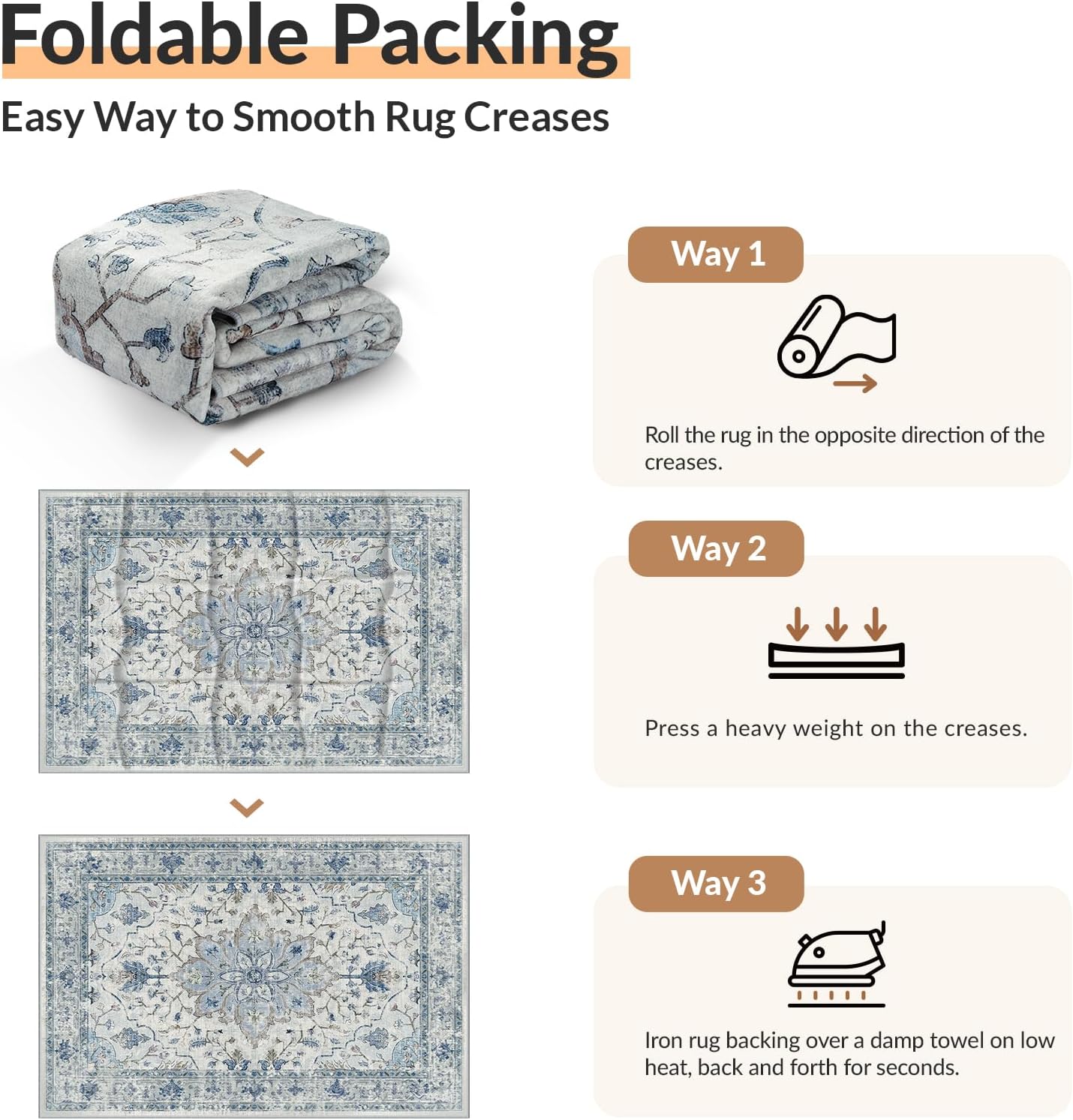Detalle de INOVADAY vintage area rug 180x270 cm