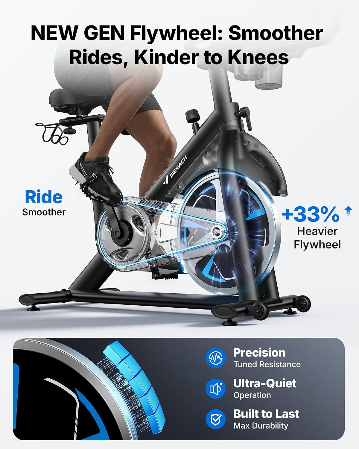 Detalle 2 de MERACH Exercise Bike with 21.5-Inch Display