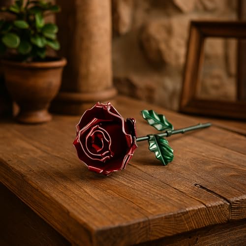 Thumbnail 7 de Forging Art Bcn Rosa Eterna de Hierro forjada a mano (Roja/Verde, sin base)