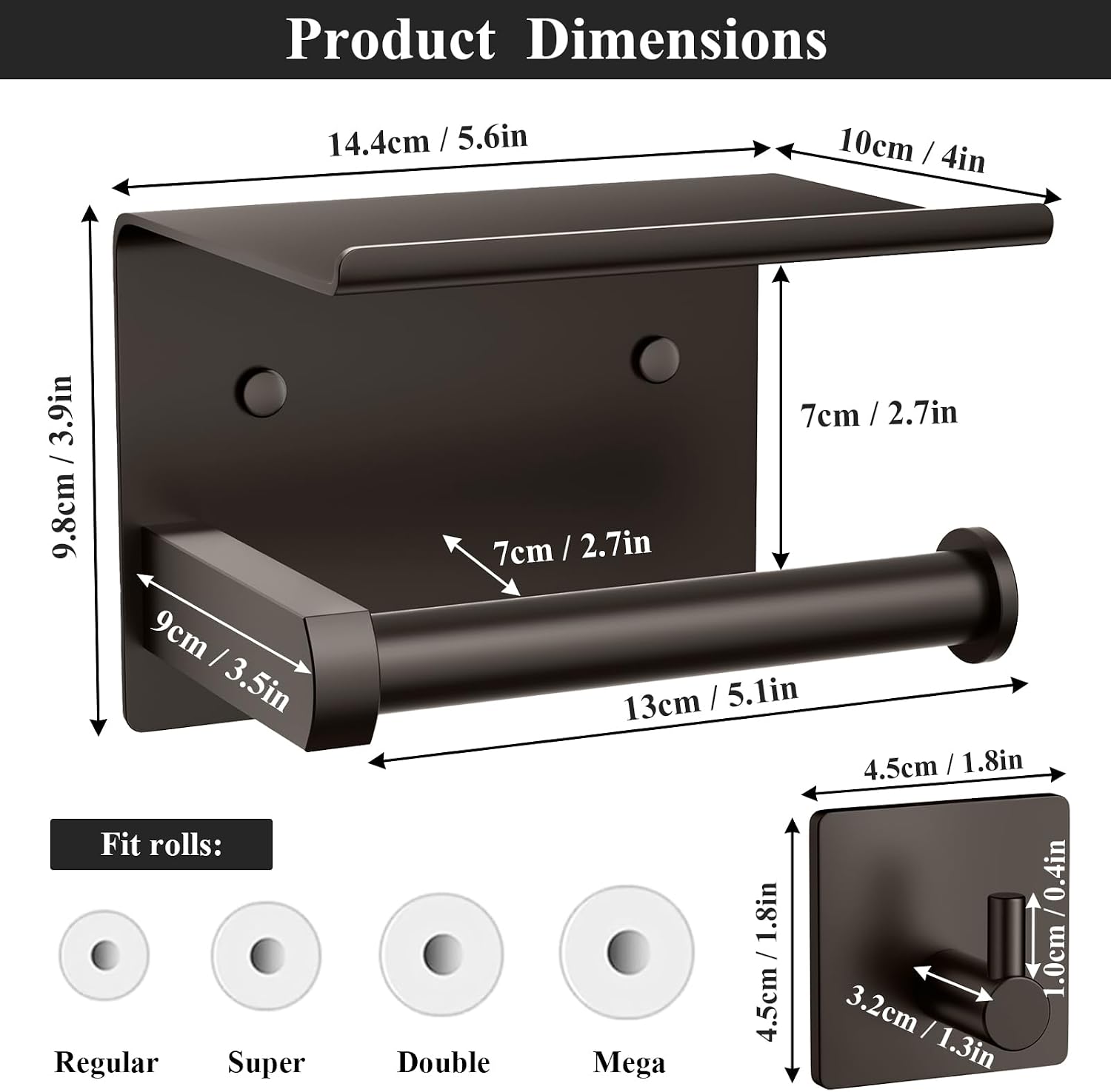 Detalle de Tindbea Toilet Paper Holder, Stainless Steel
