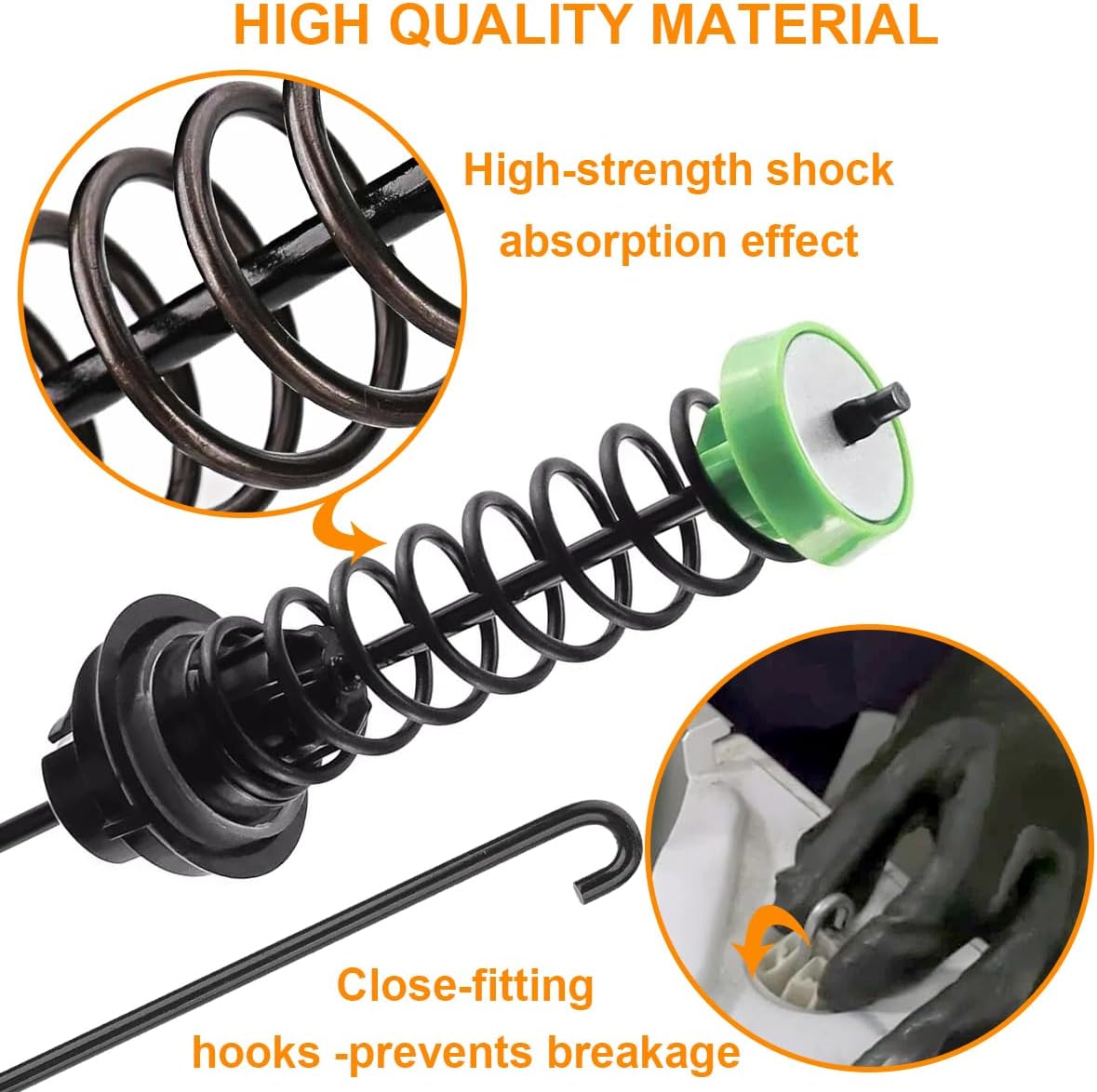 Detalle de Generic W11130362 Washer Suspension Rod Kit with 4 Rods, Balls and Bushings