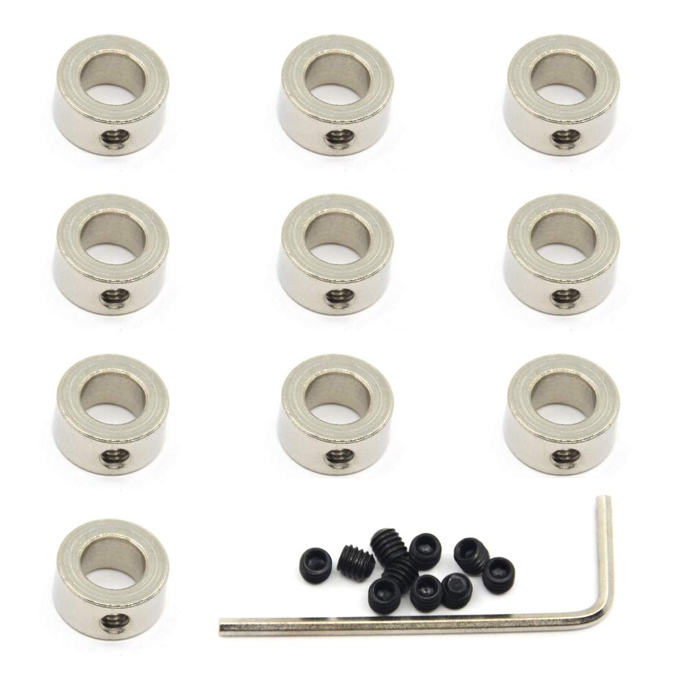 Zeberoxyz 8mm Shaft Lock Collar 10 Pack for T8 Lead Screws – Stainless Steel