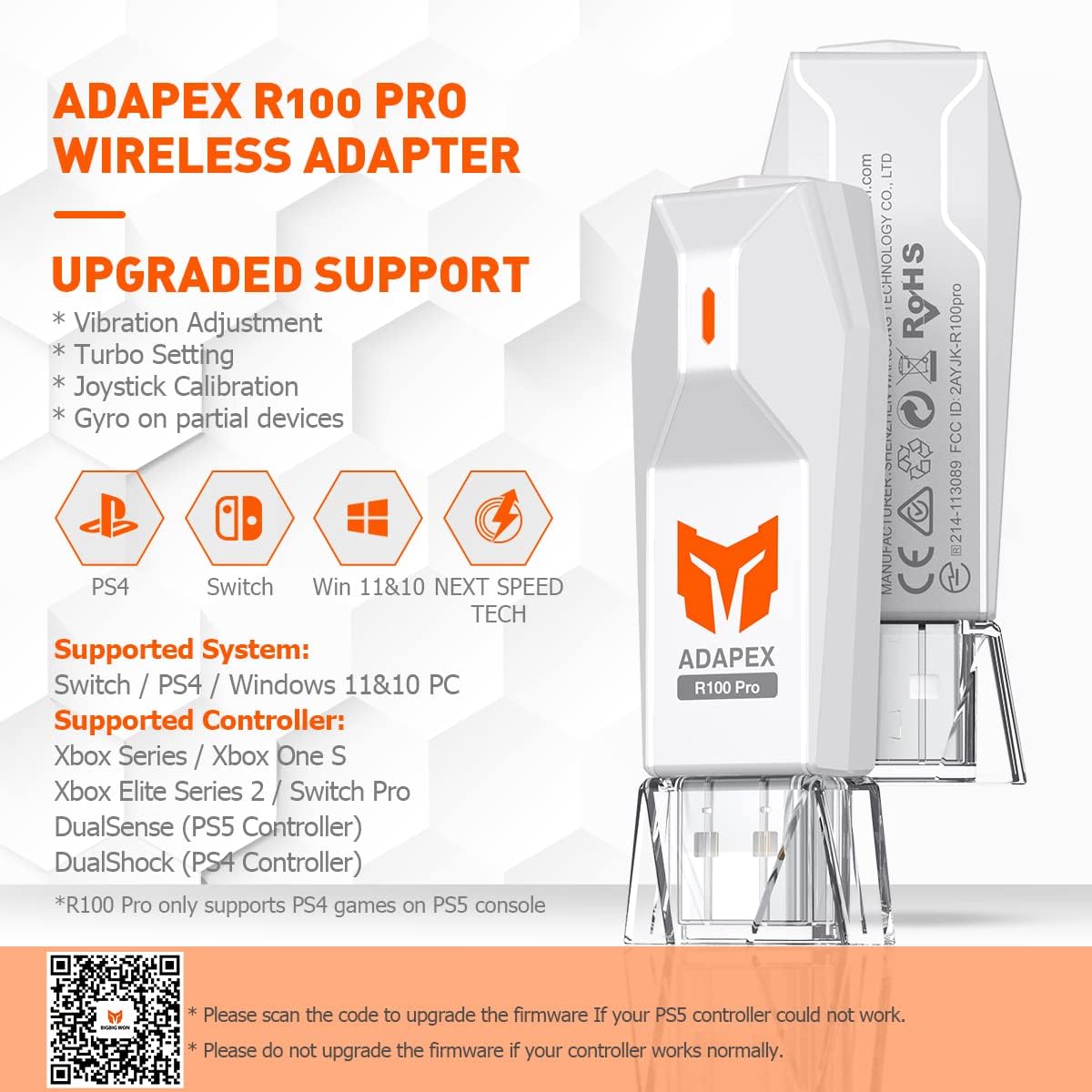 Thumbnail 1 de BIGBIG WON R100 Pro Controller Adapter (Xbox/PS/Switch) — Wireless controller converter for PS4, Switch, and PC