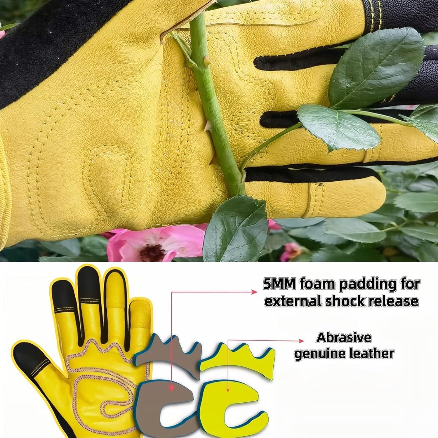 Thumbnail 1 de MSUPSAV Long Gardening Gloves – Thorn-Proof Leather Gauntlets for Gardeners