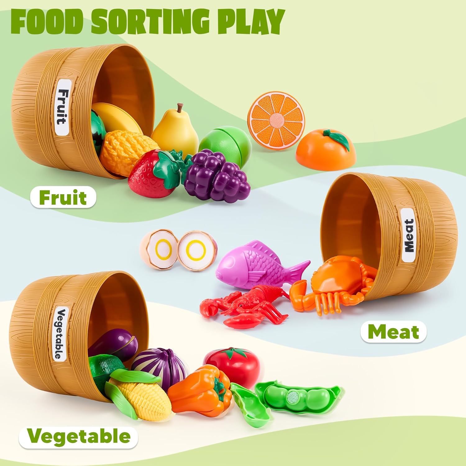 Detalle de JOYIN Learning Toys Play Food Set for Toddlers 🎲