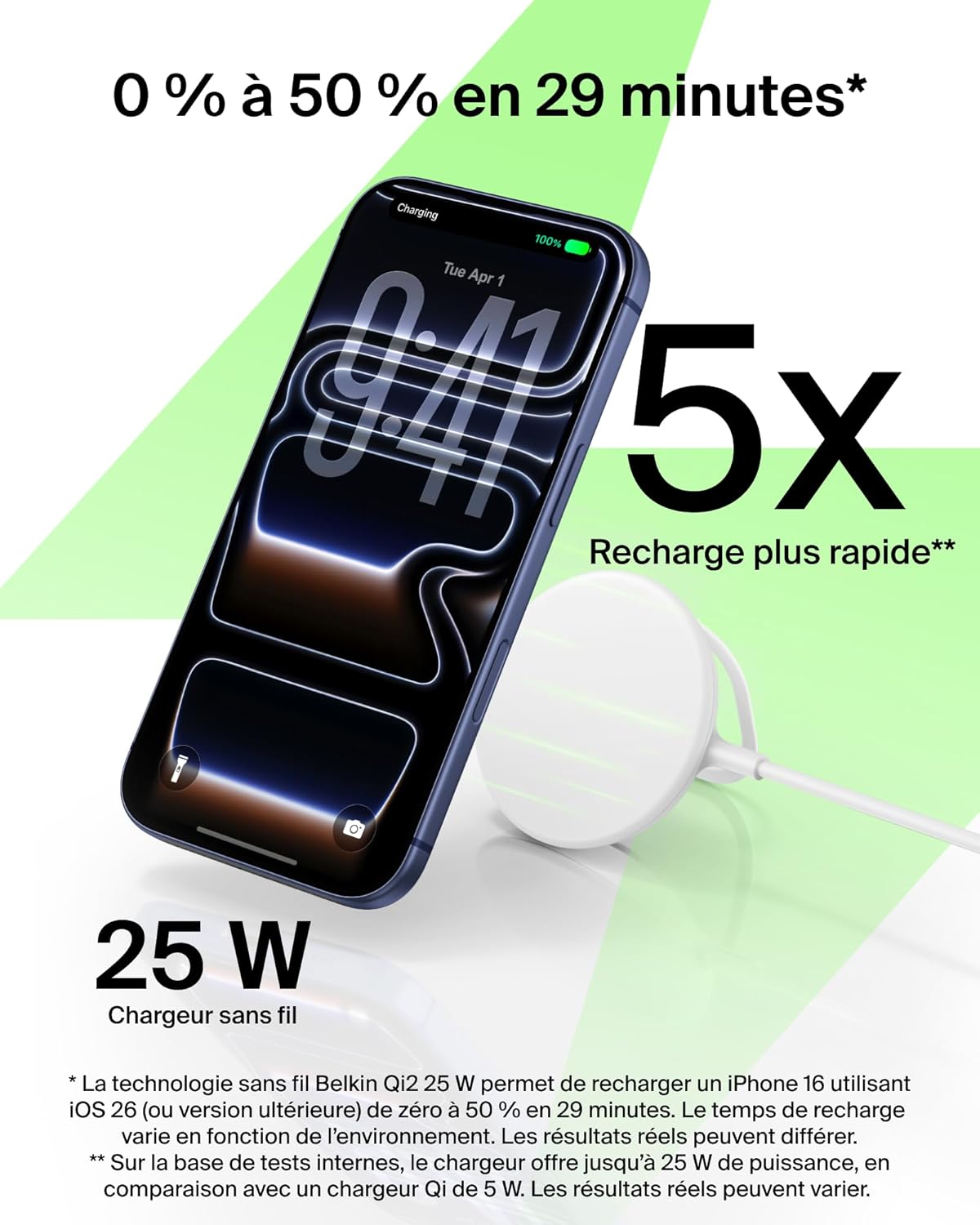 Thumbnail 2 de Belkin UltraCharge Chargeur Magnétique Qi2 25 W — Chargeur MagSafe rapide avec refroidissement passif et support iPhone 17