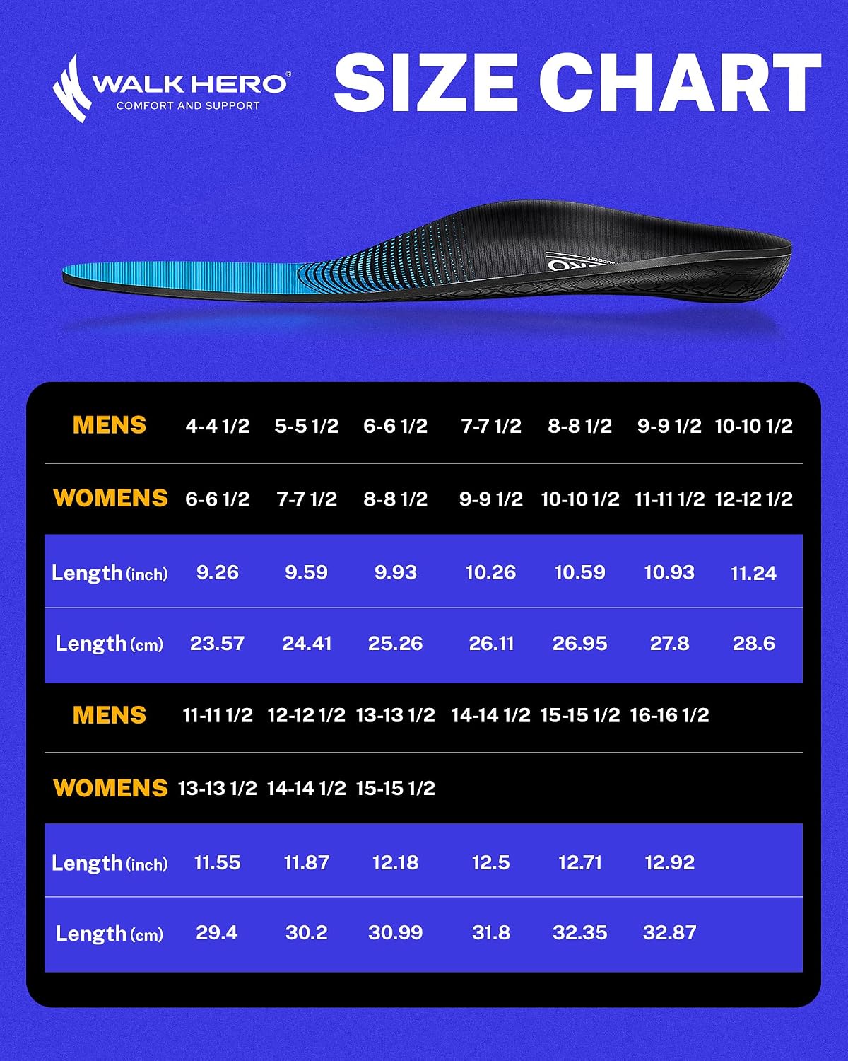 Thumbnail 6 de WalkHero Arch Support Insoles, Men's 12-12 1/2
