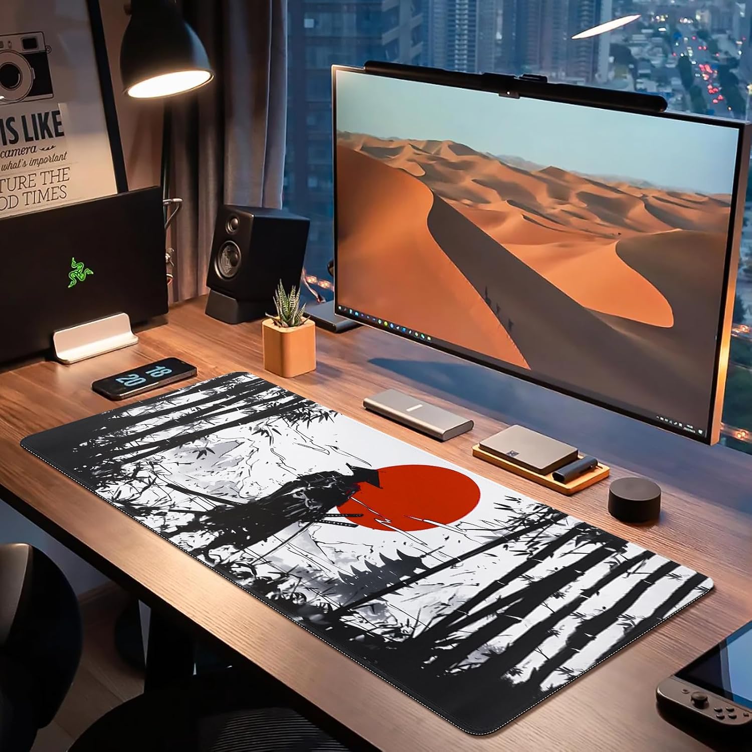 Detalle de DESERO Large Gaming Mouse Pad (800 x 300 x 3 mm) XL Extended Desk Mat