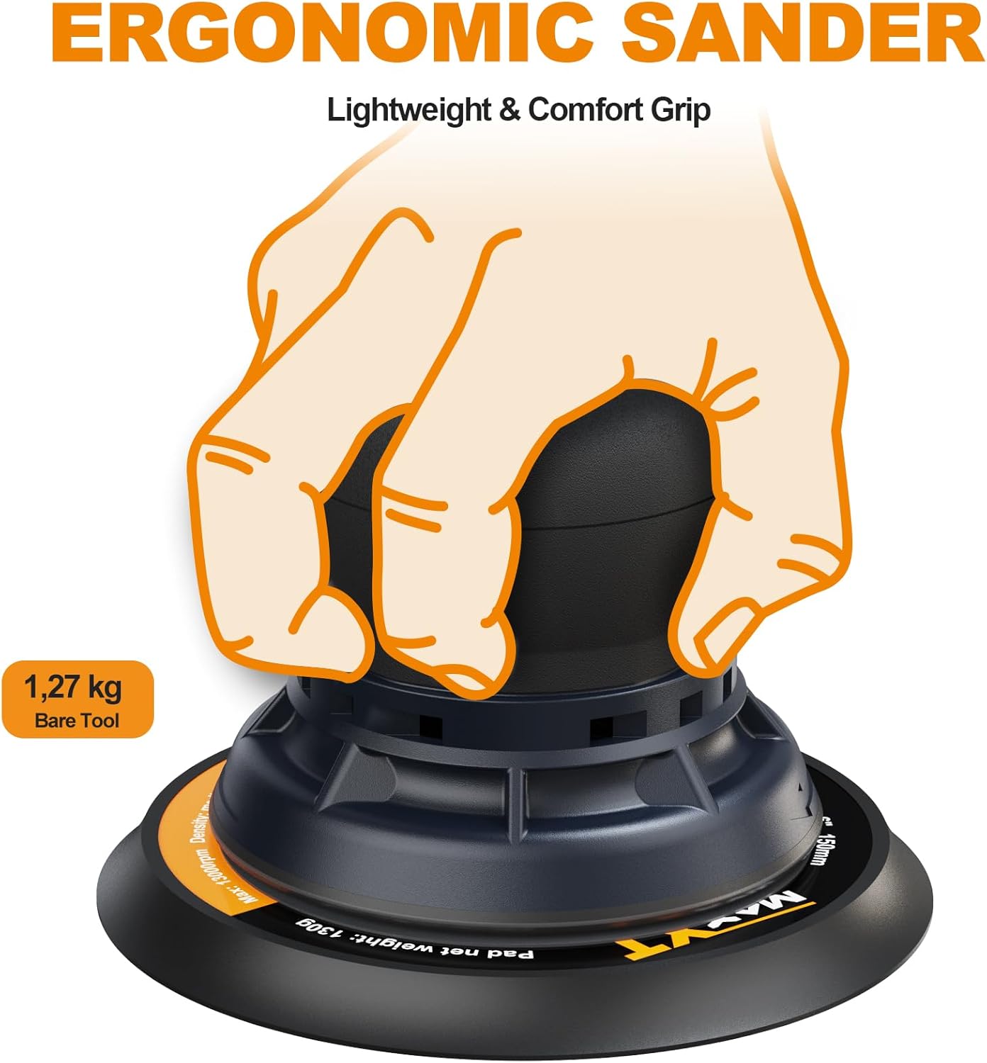 Thumbnail 4 de Ponceuse orbitale MAXXT MAXXT 5,0 mm brushless avec plateaux doubles 150/125 mm, moteur EC 350 W