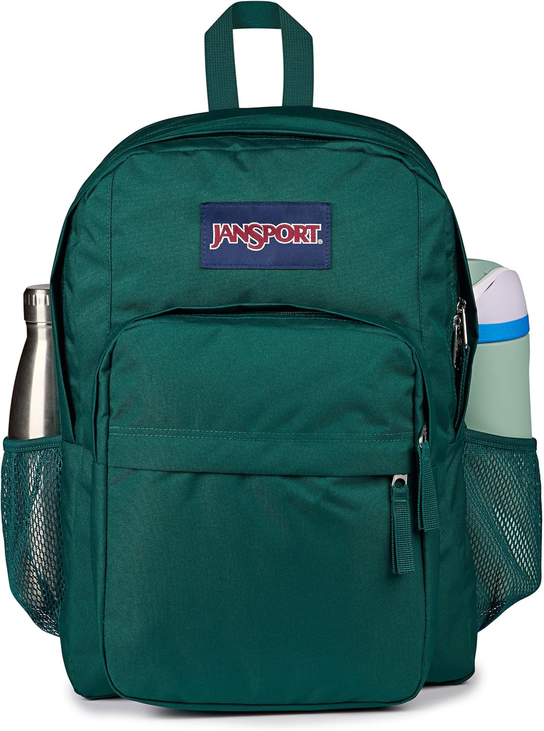 Detalle de JANSPORT Big Day Rucksack – Großer 26L Alltagsrucksack für Schule, Reisen & Freizeit, Deep Juniper