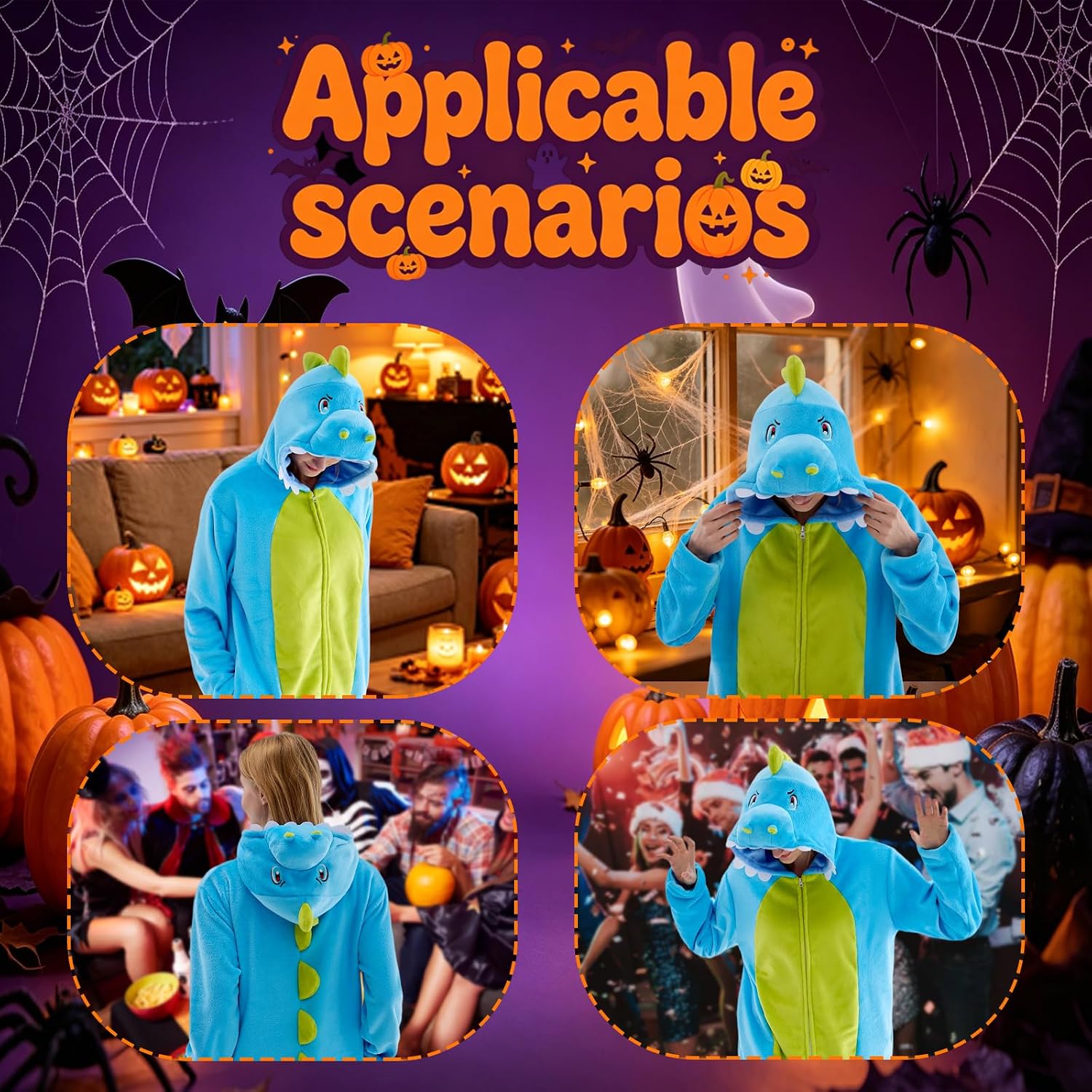 Detalle 2 de Sokliro Adult Animal Onesie Pajamas, Unisex One-Piece with Hood and Pockets