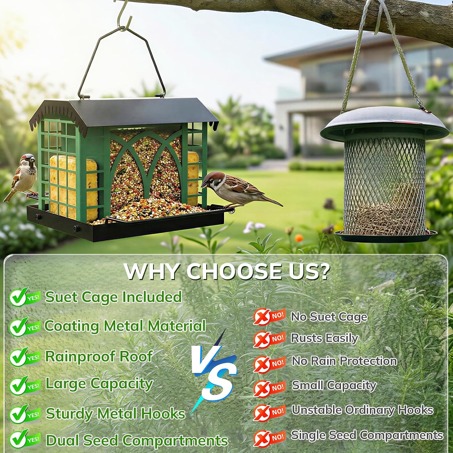 Thumbnail 5 de Metal Bird Feeder, 3.5 lb Capacity