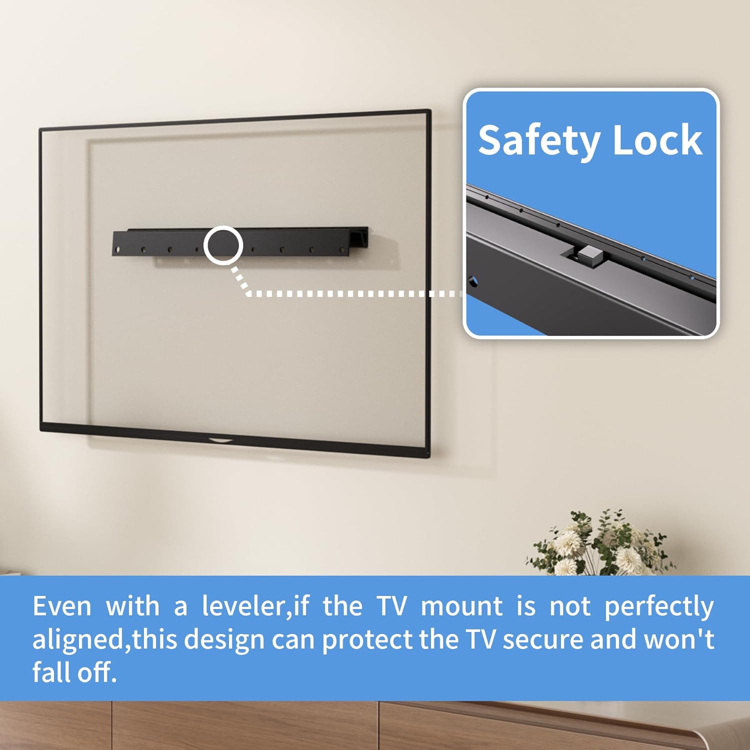 Detalle de KAMIWI No Stud TV Wall Mount, VESA 400x400