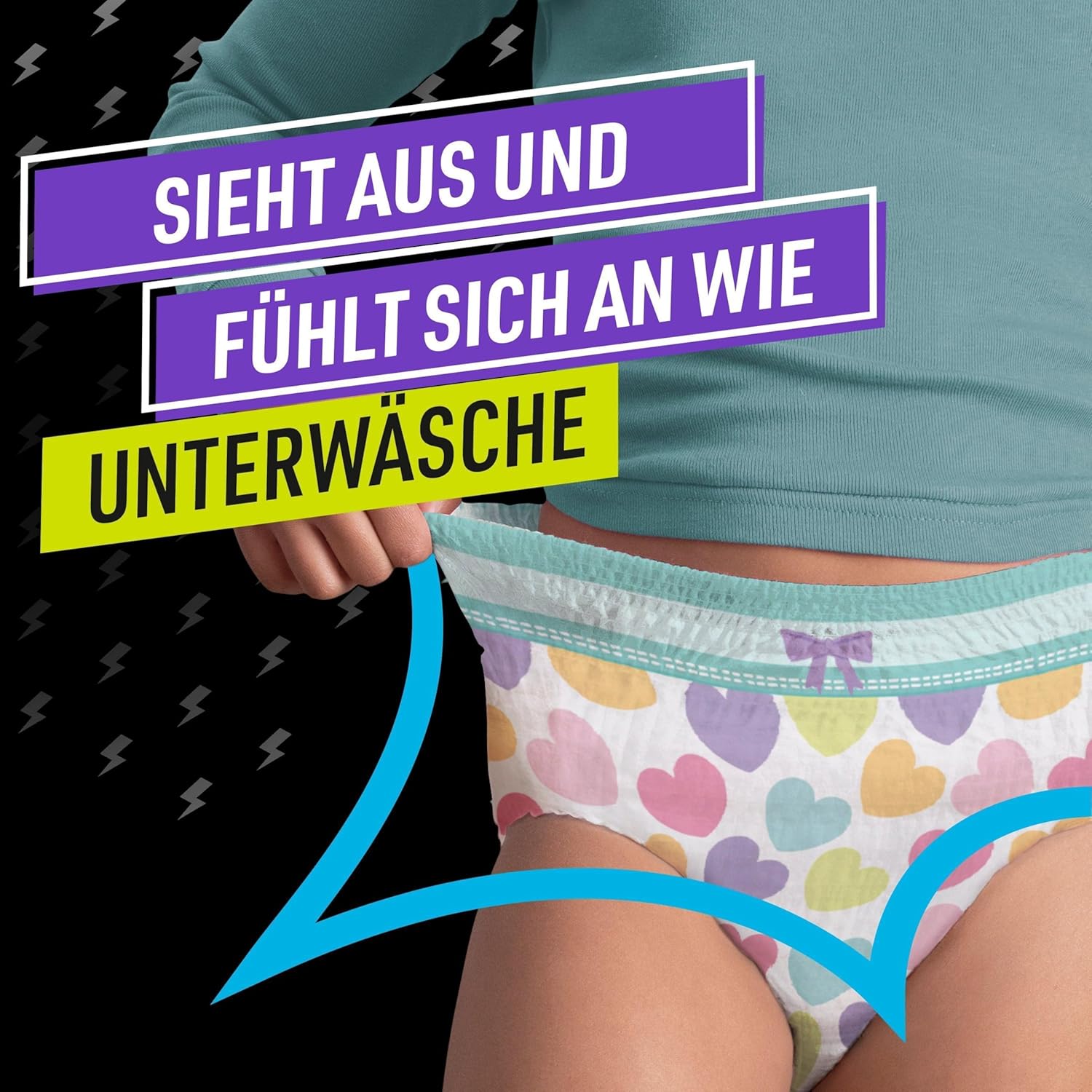 Thumbnail 5 de Ninjamas Pyjama Pants Herzen – Auslaufschutz für die Nacht, 60 absorbierende Nachthöschen (7 Jahre, 17–30 kg)