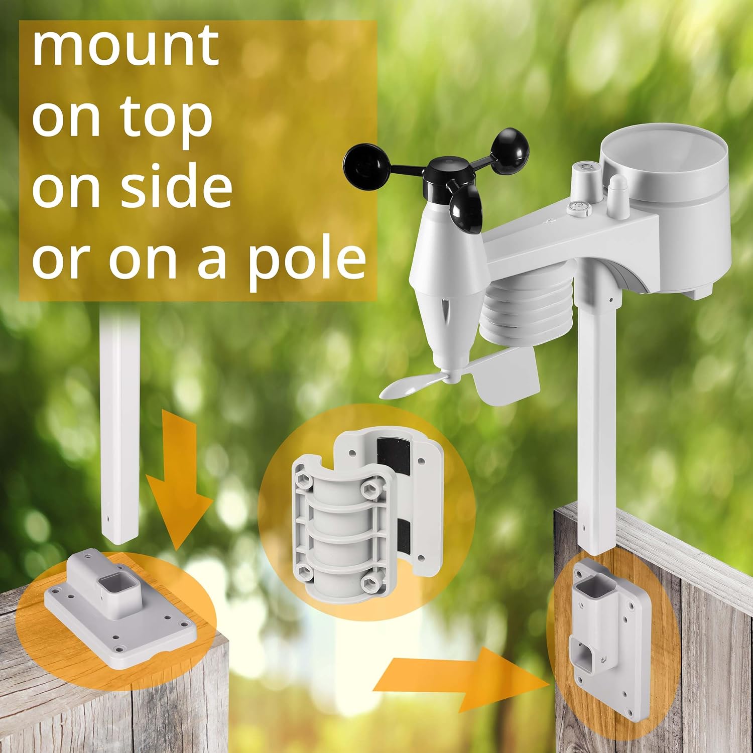 Detalle de Bresser Wetterstation Funk 7-in-1 Profi-Sensor mit WLAN – ClearView Basisstation inklusive Außensensor