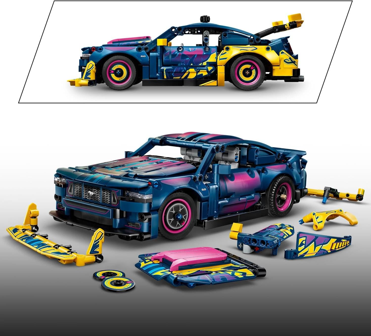 Detalle de LEGO Technic 42236 Custom Garage Ford Mustang GT car, 973 pieces