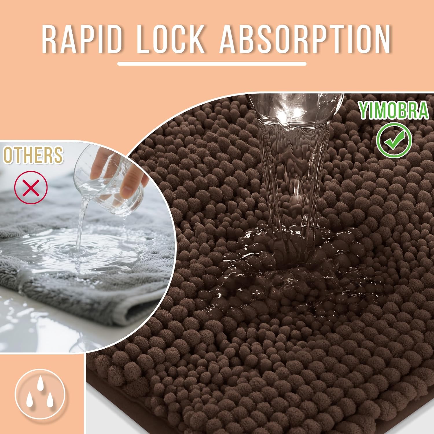 Detalle 2 de Yimobra Bathroom Rug Mat 24 x 17 bath mat