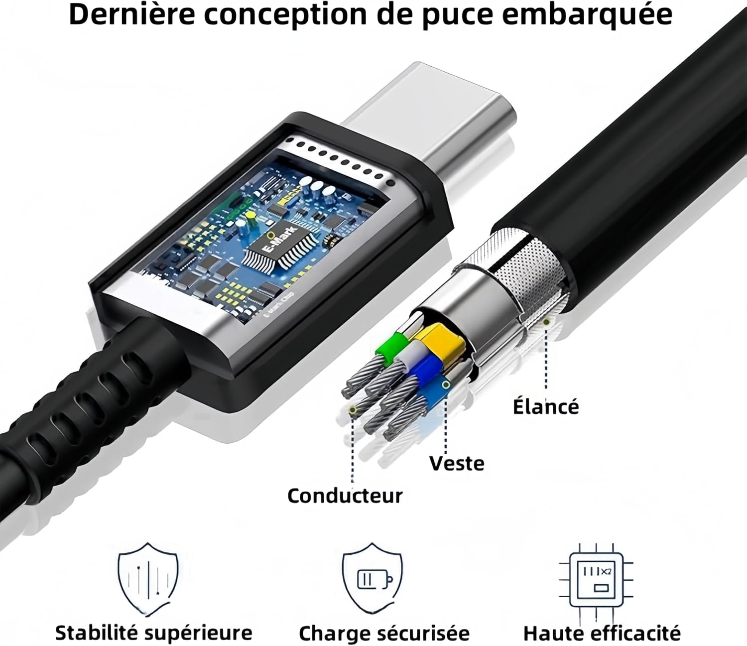 Thumbnail 3 de Heboen 45W USB-C-snellader voor Samsung Galaxy met kabel van 2 m