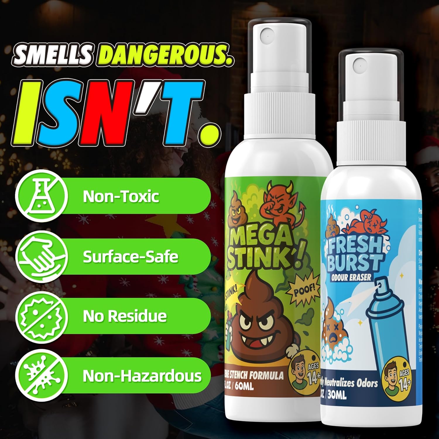 Thumbnail 4 de GleamGlee Extra Strong Fart Spray Prank Set – Insanely Potent Real Stink Spray + Quick Odor Fix