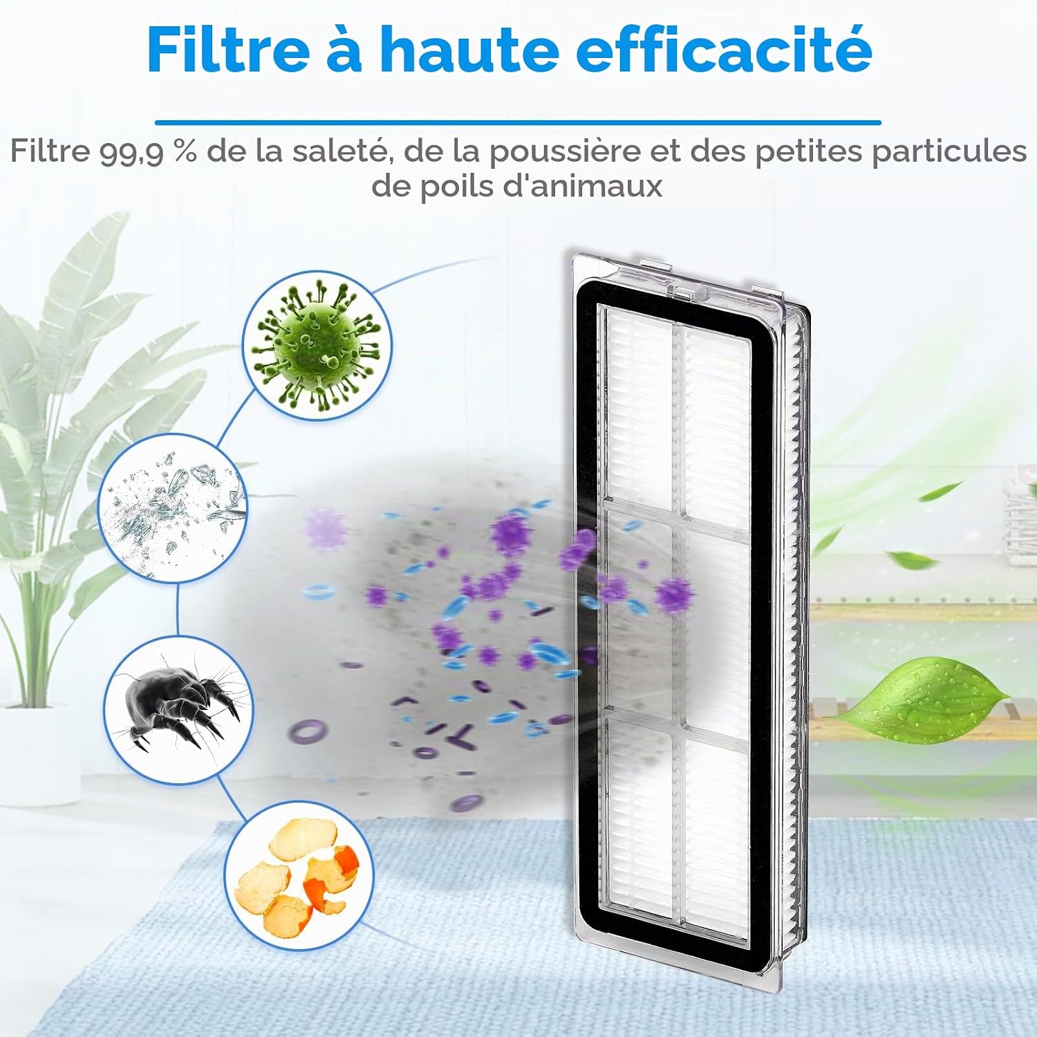 Detalle de COWINORY HEPA-filterset van 5 voor Dreame L10s Ultra en Xiaomi X20+