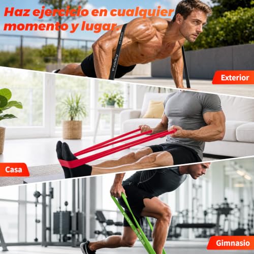 Thumbnail 6 de Fokky set de bandas elásticas de musculación, 4 resistencias y bolsa