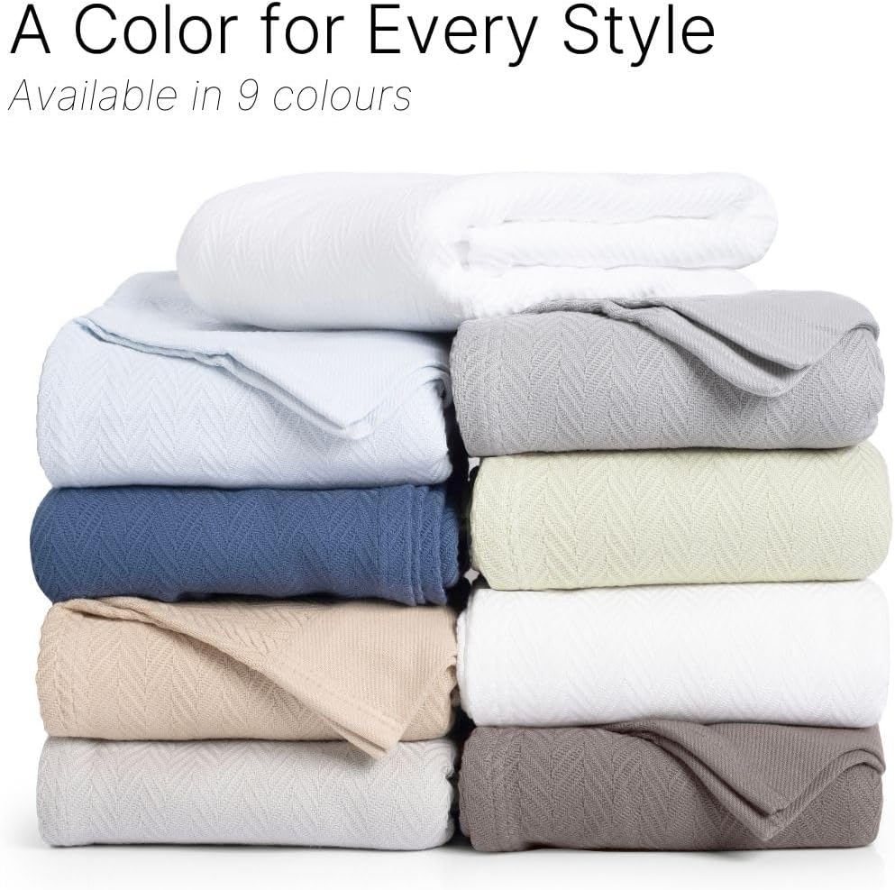 Thumbnail 5 de 9Threads Herringbone Cotton Blanket 108" × 90"