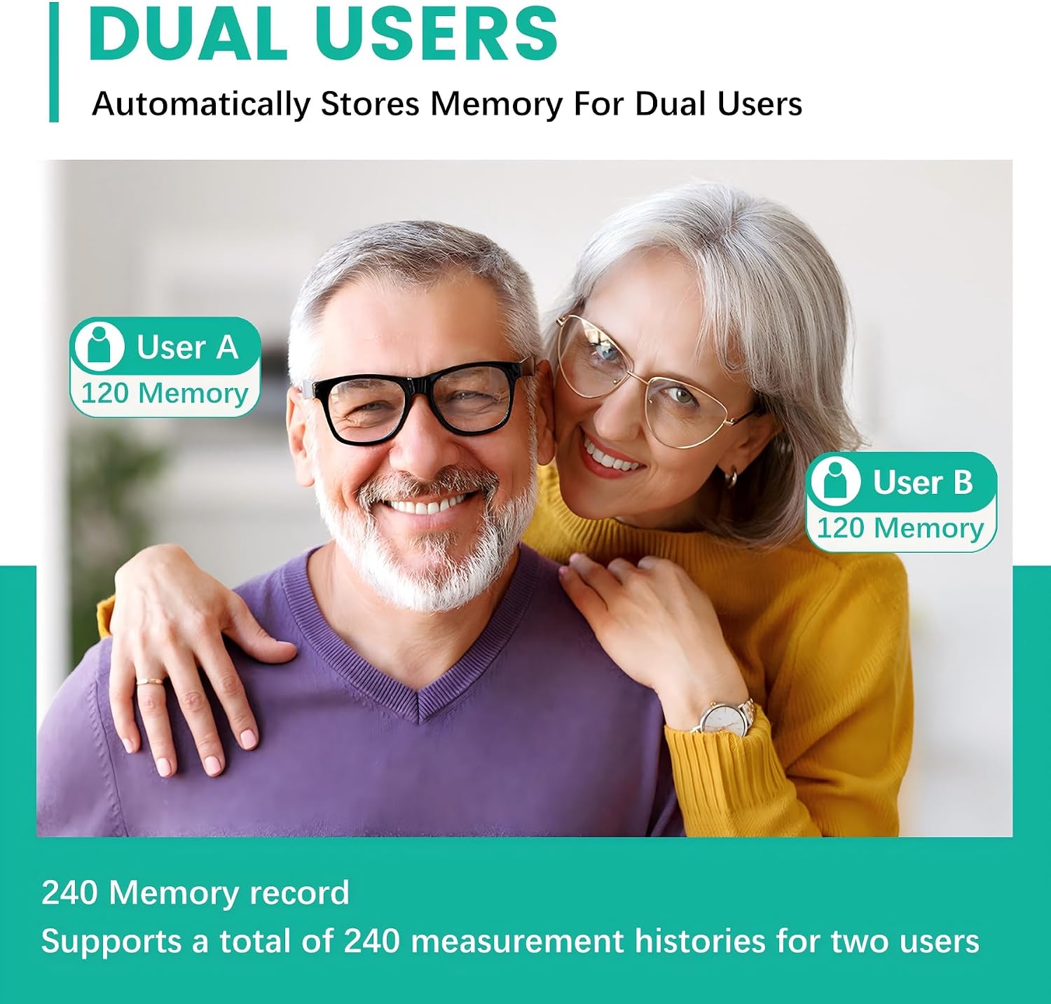 Thumbnail 4 de Oklar C02 Upper Arm Blood Pressure Monitor, Dual Power, 240-Reading Memory