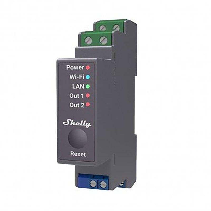 Detalle 2 de Shelly Relé Wi‑Fi, LAN, Bluetooth DIN Pro 2: control profesional para automatización eléctrica