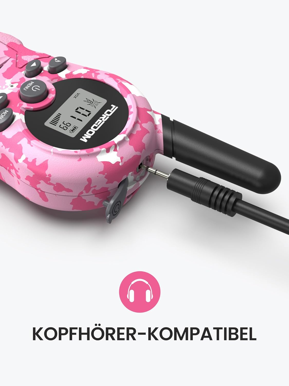 Detalle de FOREDOM Kinder-Walkie-Talkies 2er-Set (3–12 Jahre) mit 8 Kanälen, LCD-Display & 3 km Reichweite