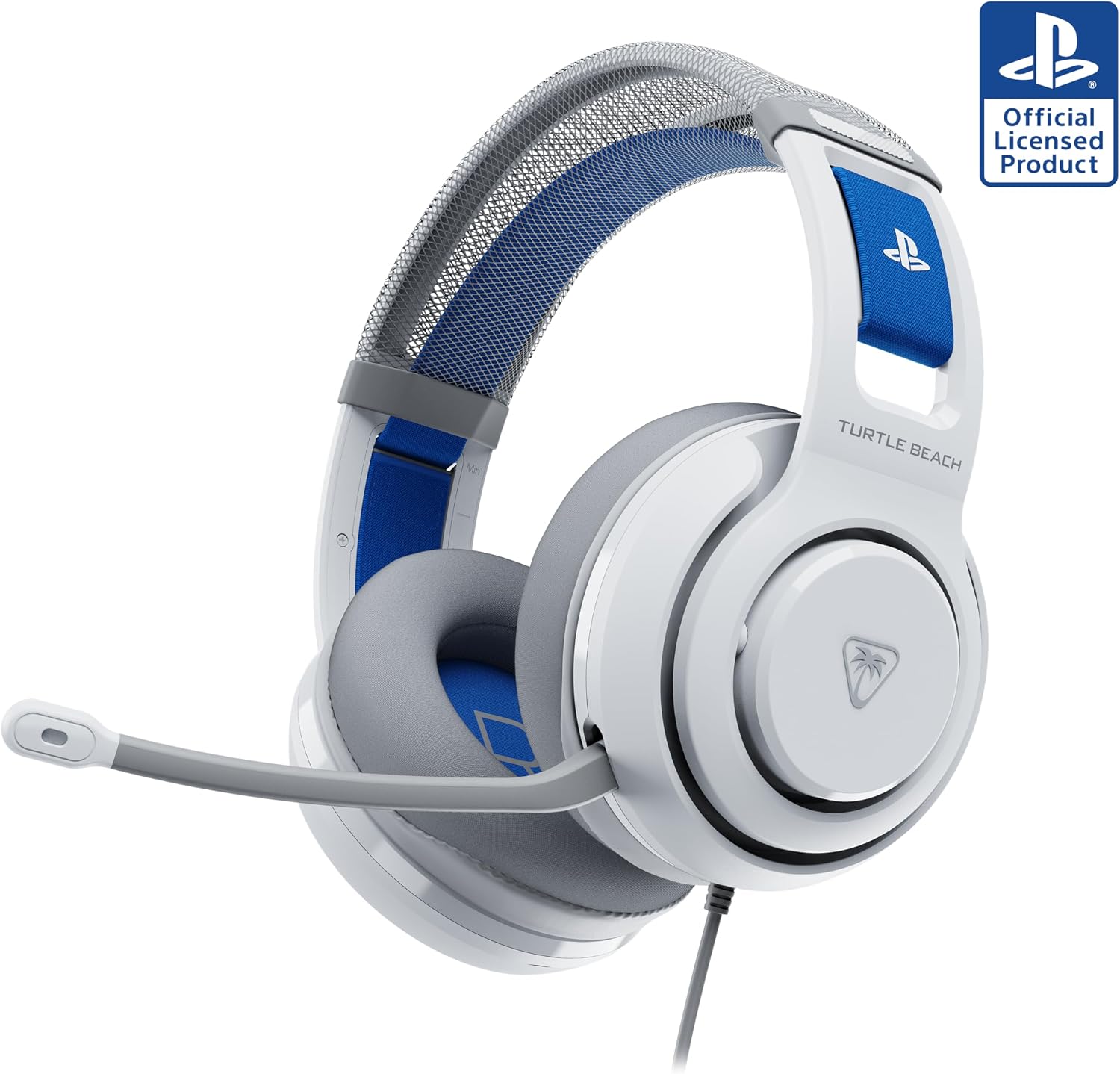 Detalle de Turtle Beach Atlas 200 Blanc sous licence PlayStation : casque gaming filaire avec transducteurs Nanoclear 50 mm