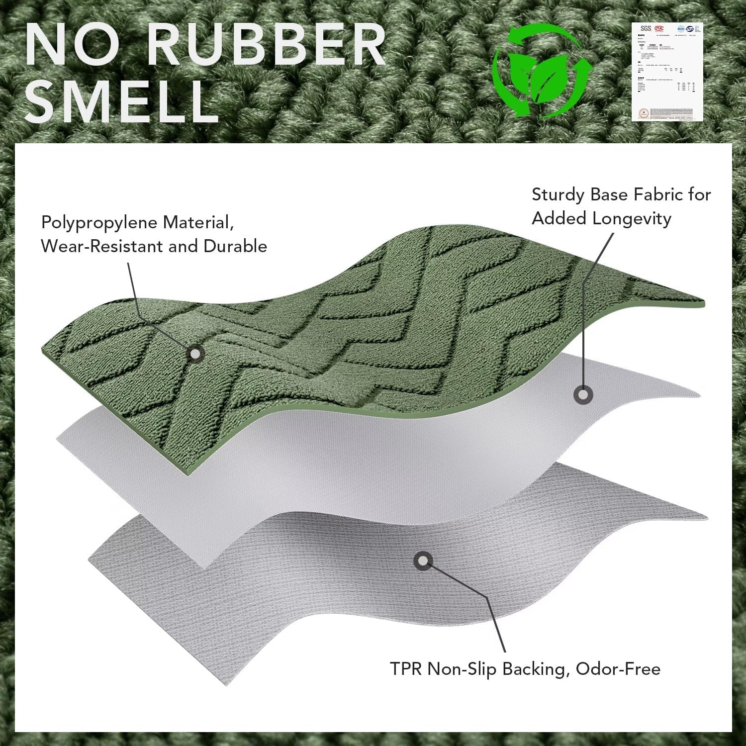 Thumbnail 6 de Hicorfe Indoor Doormat (24"x35") — Low-Profile, Absorbent Entryway Mat with Non-Slip TPR Backing