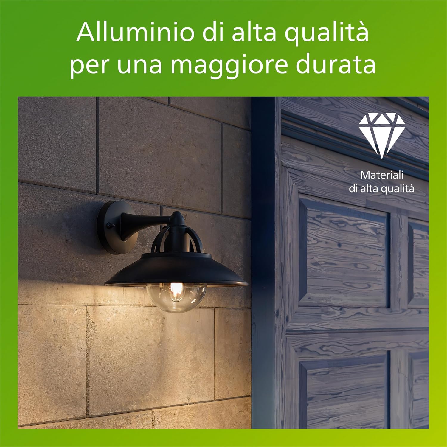 Thumbnail 4 de Philips Cormorant applique LED da esterno IP44 in alluminio nero con attacco E27 (lampadina venduta separatamente)