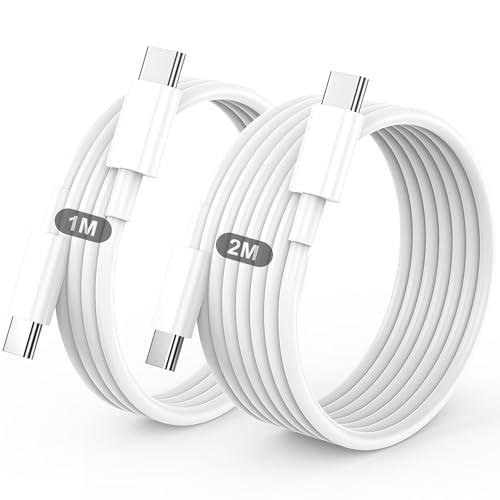 Detalle de BSTOEM Câble USB-C vers USB-C 60W – 1 m + 2 m, charge rapide et renforcé