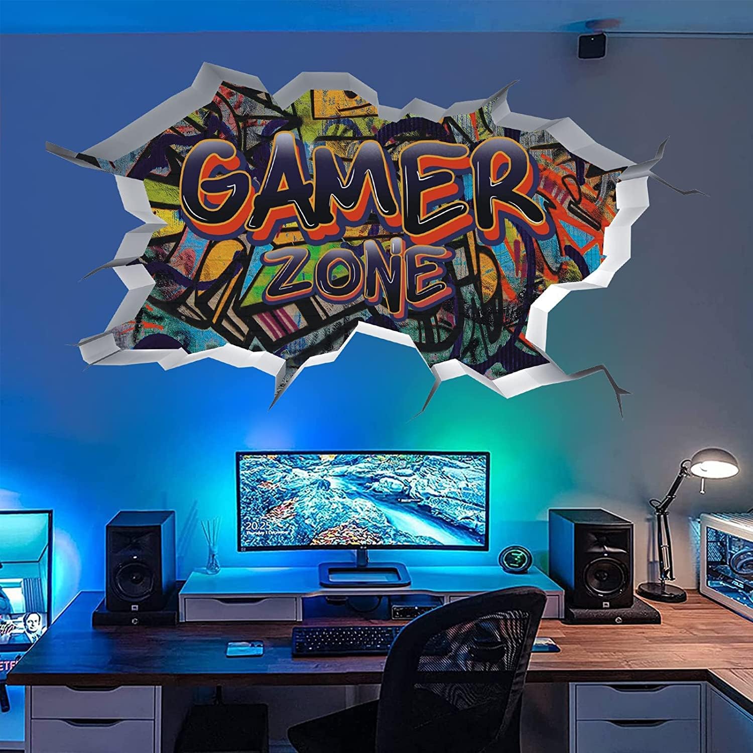 Detalle de TOARTi Gamer Zone 3D Wall Stickers 86x53cm
