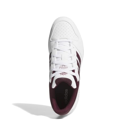 Detalle de adidas Men's Hoops Classic Shoes – FTWR White/Maroon/FTWR White, 11 UK