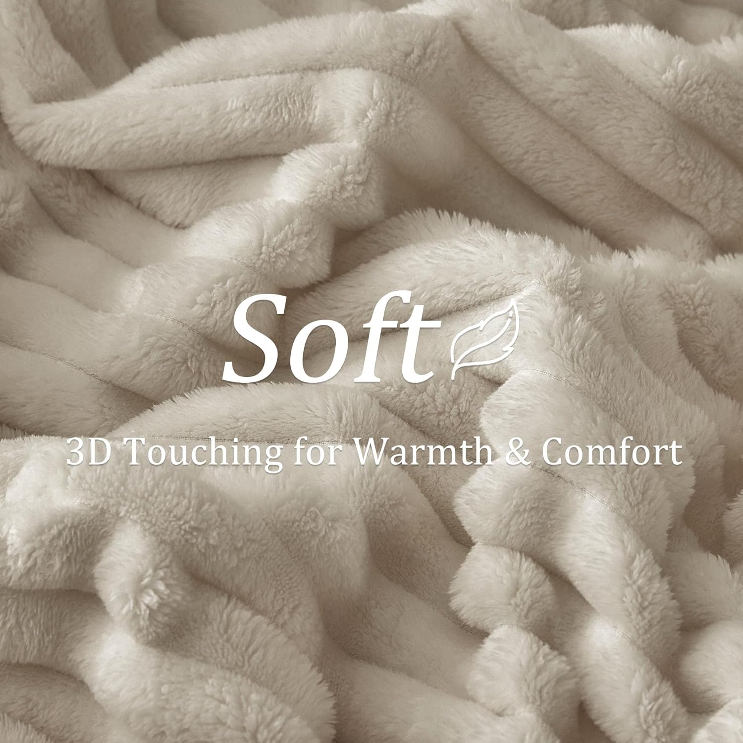 Thumbnail 3 de BEDELITE Fluffy Fleece Throw Blanket Beige