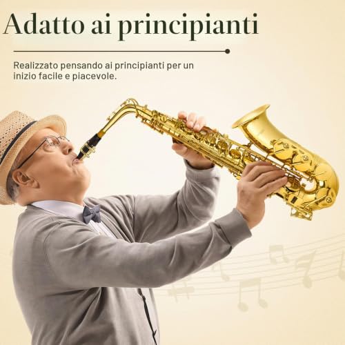 Thumbnail 1 de SONICAKE Sassofono Contralto Mi bemolle Laccato Oro: per principianti
