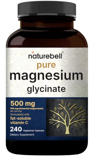 Detalle de NatureBell Pure Magnesium Glycinate 500mg (90 mg elemental) - 240 Veggie Capsules
