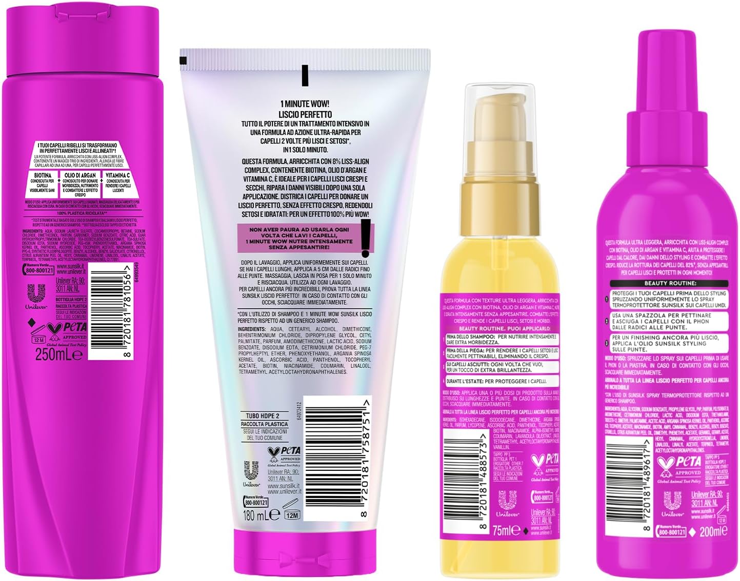 Thumbnail 4 de Sunsilk Kit Liscio Perfetto: shampoo, maschera 1 Minute WOW, spray termoprotettore e olio styling per capelli lisci
